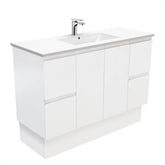 Fienza Dolce 1200mm Satin White Vanity On Kickboard